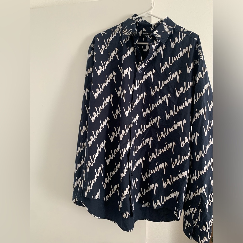 BALENCIAGA UNISEX LONG SLEEVE BUTTON UP COLLARD SHIRT OR DRESS SIZE XL